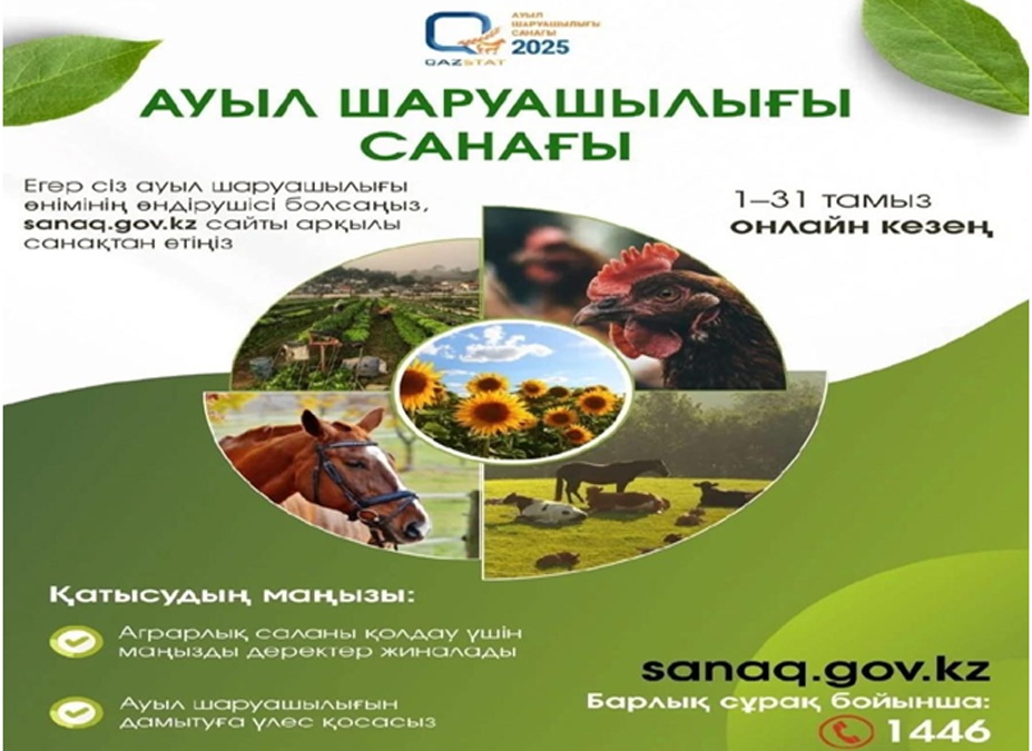 Ұлттық ауылшаруашылығы санағы өтеді
