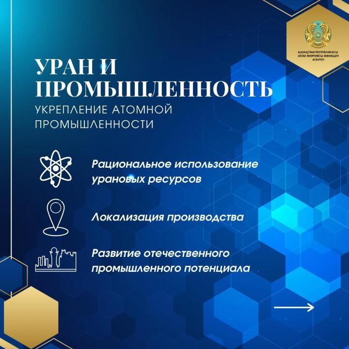 Развитие атомной отрасли Казахстана - это комплексная работа, охватывающая энергетику, промышленность, науку, технологии и подготовку кадров