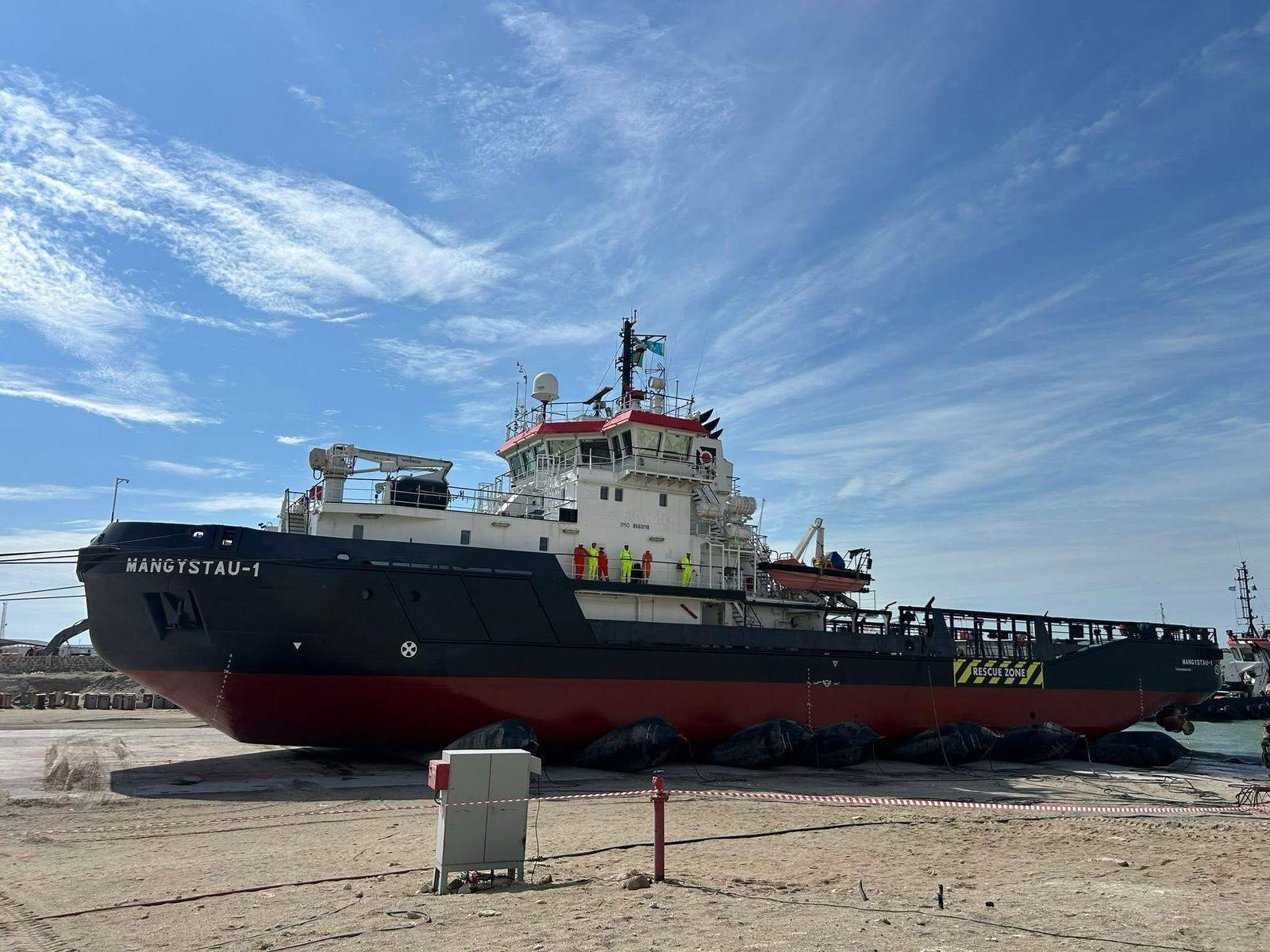 В порту Баутино спустили на воду судно «Мангистау-1»