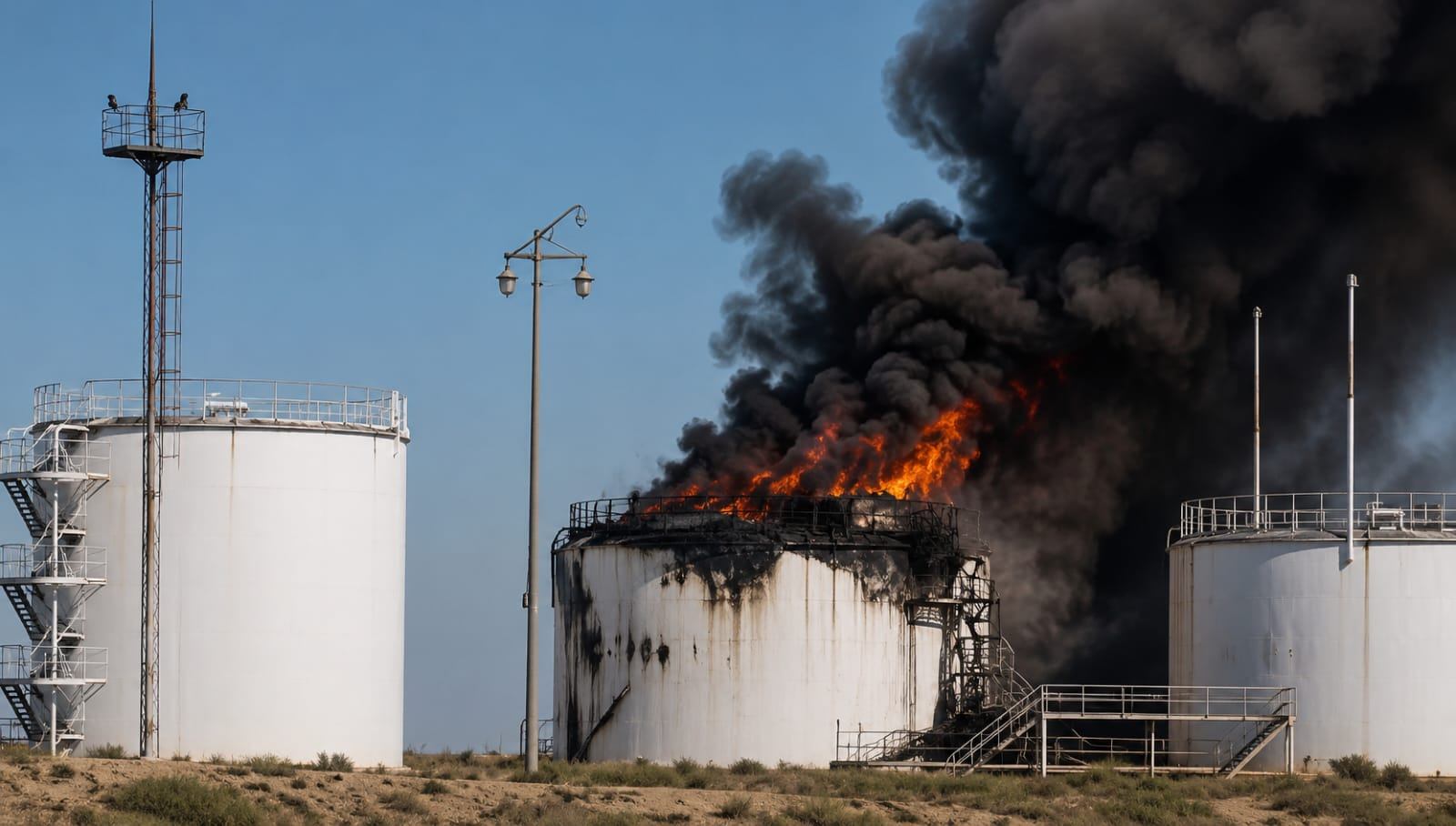 В Мангистау произошел пожар на нефтяном месторождении