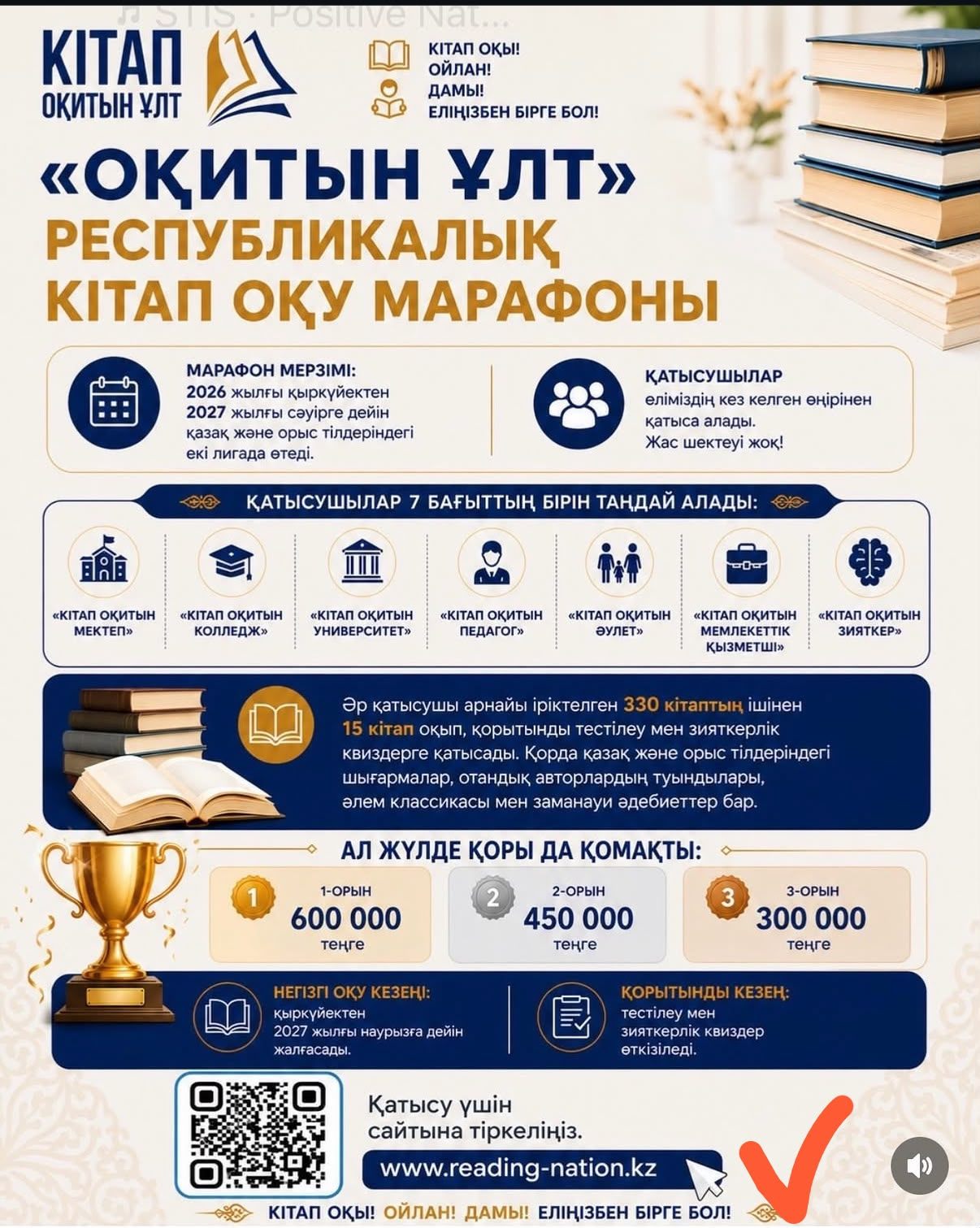 «Читающая нация»: читайте книги и выигрывайте денежные призы