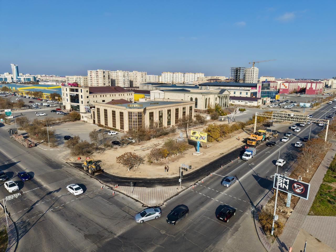 Ақтауда бес жерде қосымша бұрылыс жолақтары салынып жатыр